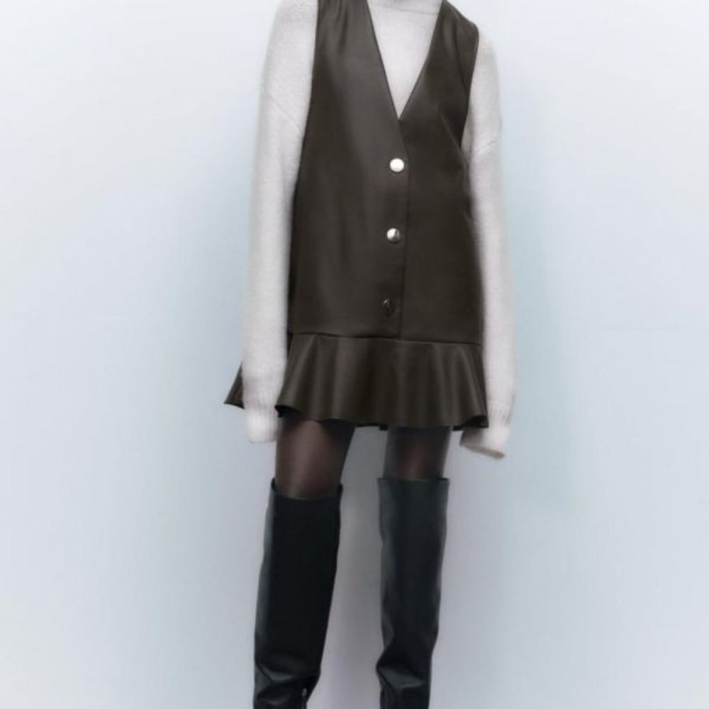 Faux Leather Dress